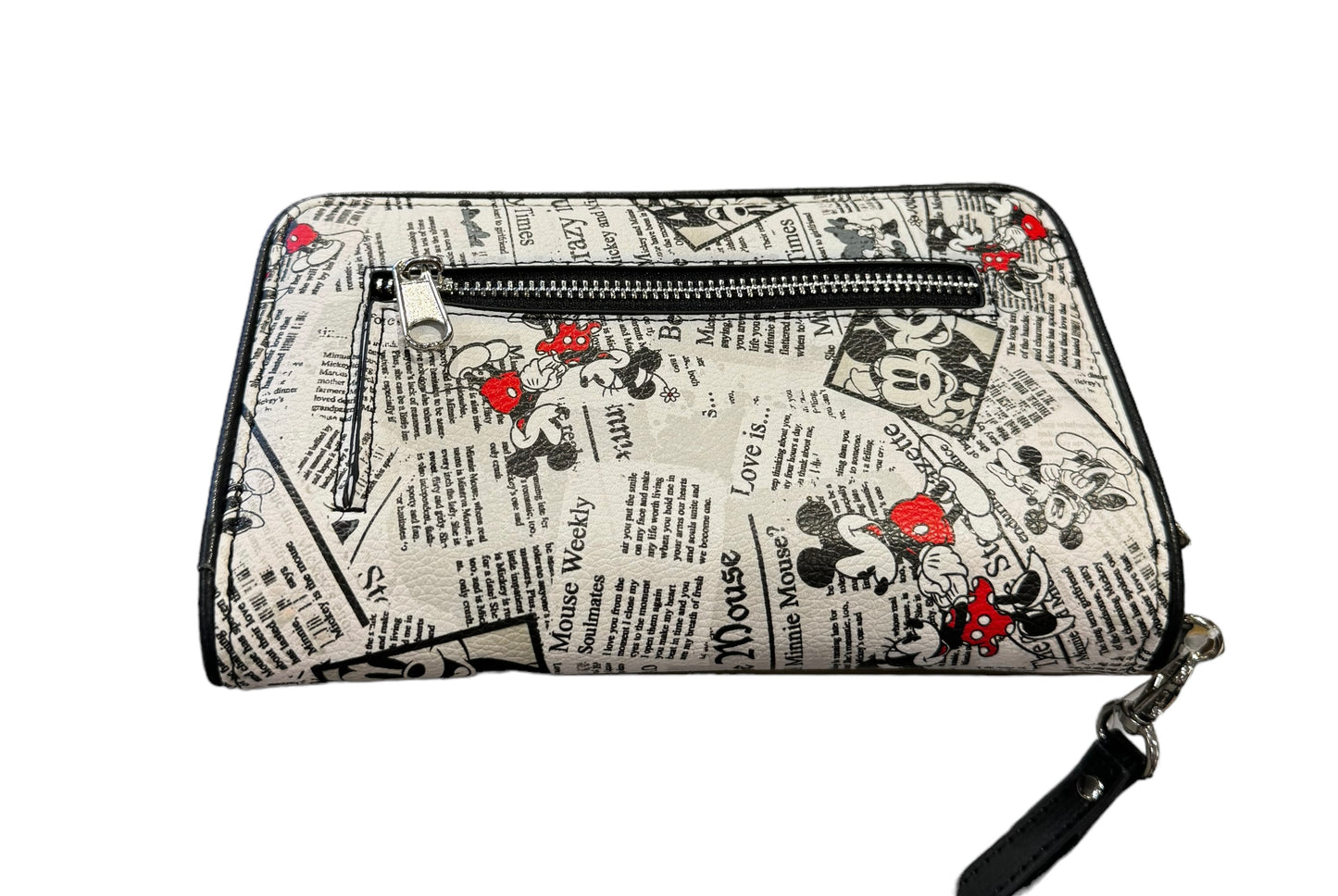 Disney Mickey Minnie Newspaper Comic Wallet Wristlet