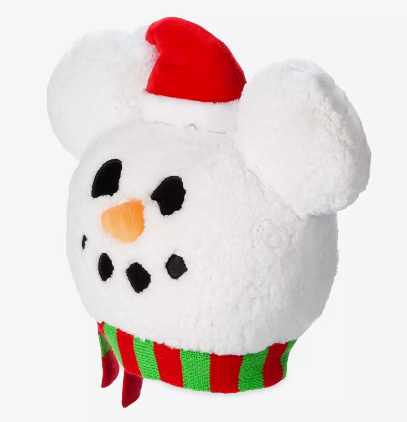 Disney Mickey Snowman Holiday Plush Pillow