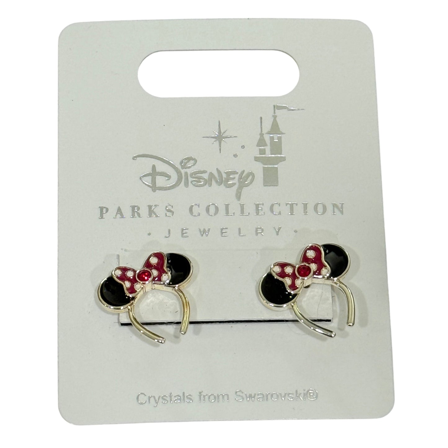 Disney Parks Minnie Ears Headband Earrings-Black Red