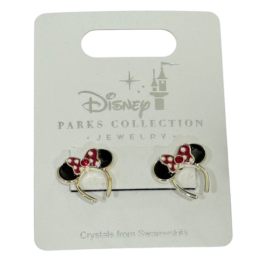 Disney Parks Minnie Ears Headband Earrings-Black Red