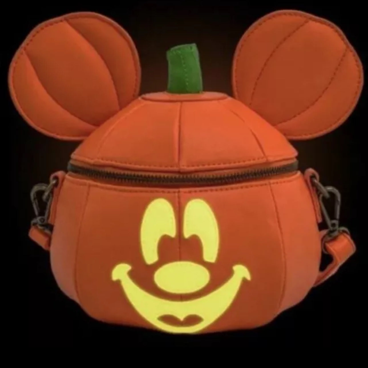 Disney Loungefly Mickey Jack-O-Lantern Pumpkin Glow in the dark Crossbody Bag