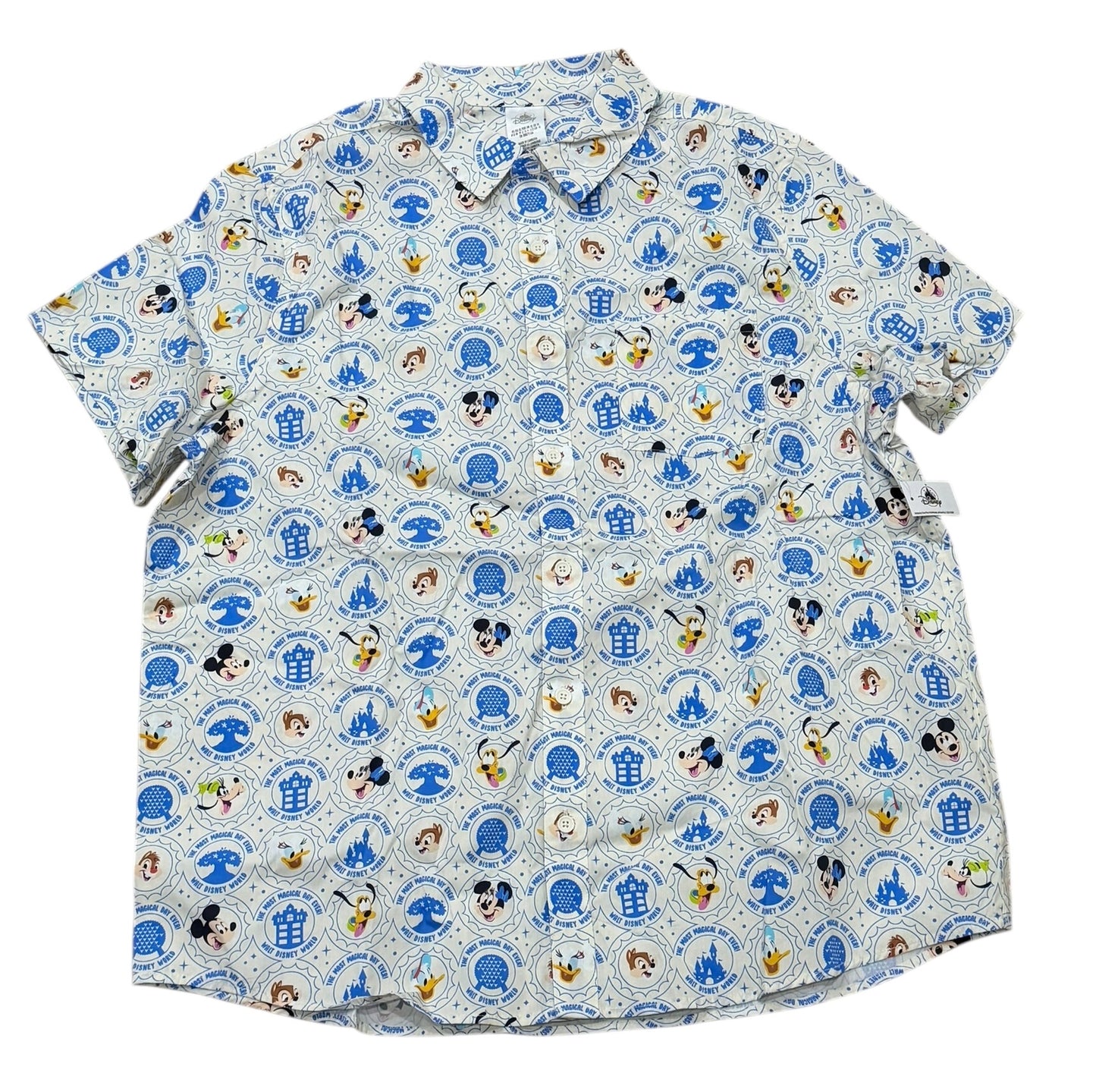 Walt Disney World Mickey & Friends Woven Button Shirt-Most Magical Day Ever