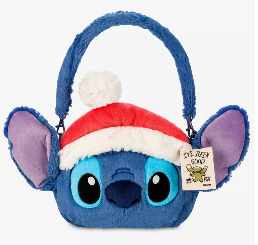 Disney Stitch Plush Bag Purse with Removable Santa Hat