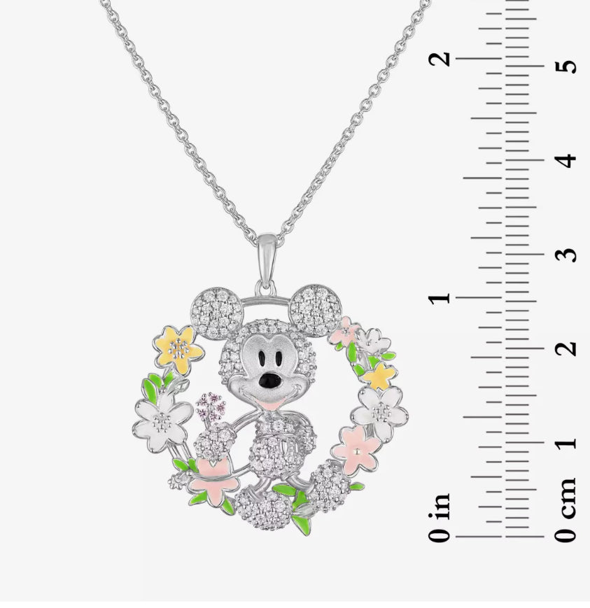 Disney Mickey & Flowers Necklace Rebecca Hook