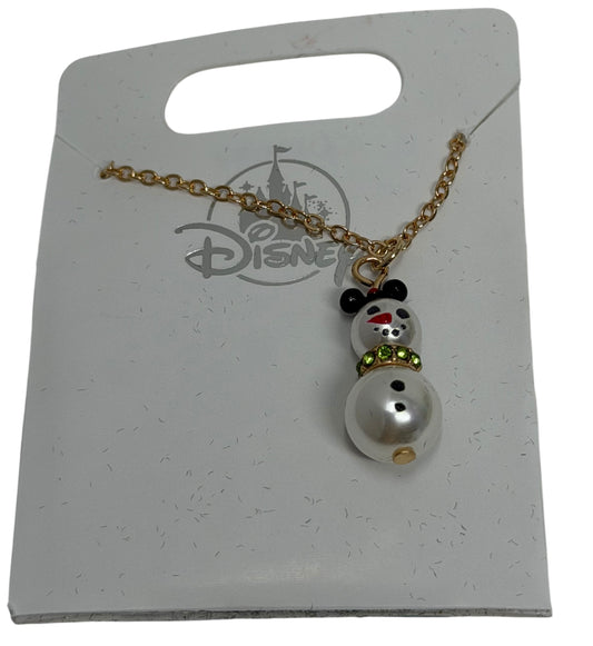 Disney Parks Mickey Snowman Pearl Necklace