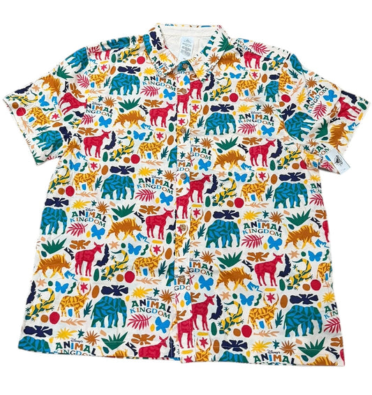 Disney Animal Kingdom Woven Button Camp Shirt