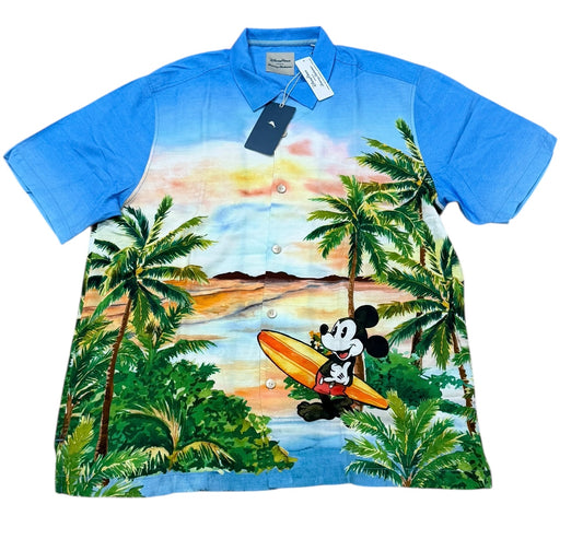 Disney Parks Mickey & Friends Scene Tommy Bahama Button Shirt Large