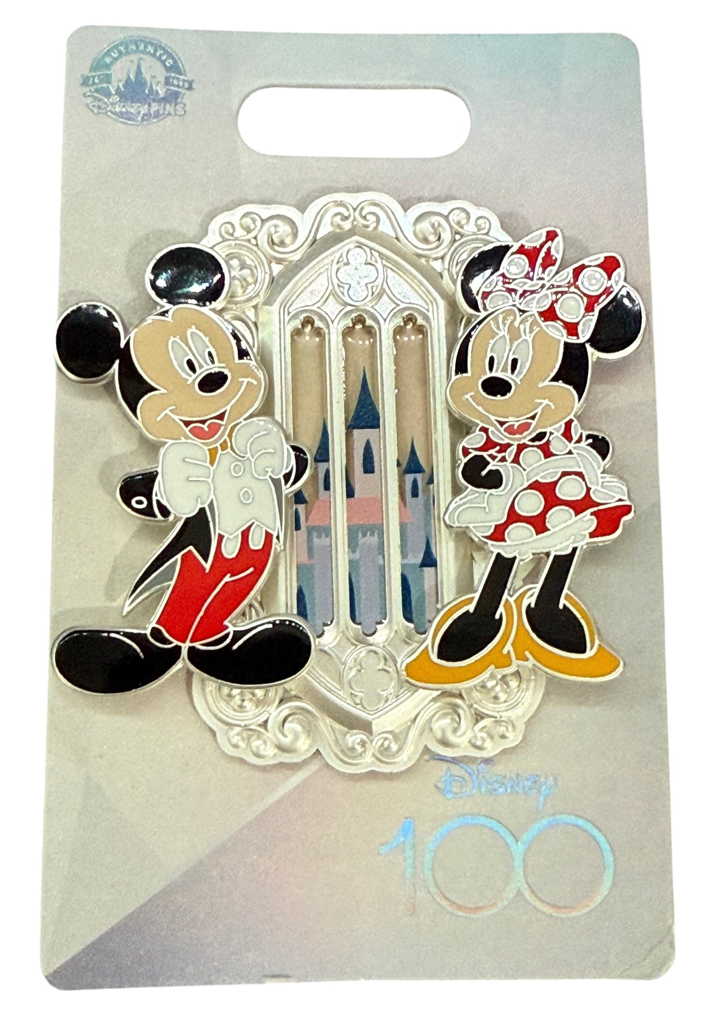 2023 Disney Parks Platinum 100 Years Of Wonder Mickey Minnie Castle 3 Pin Set