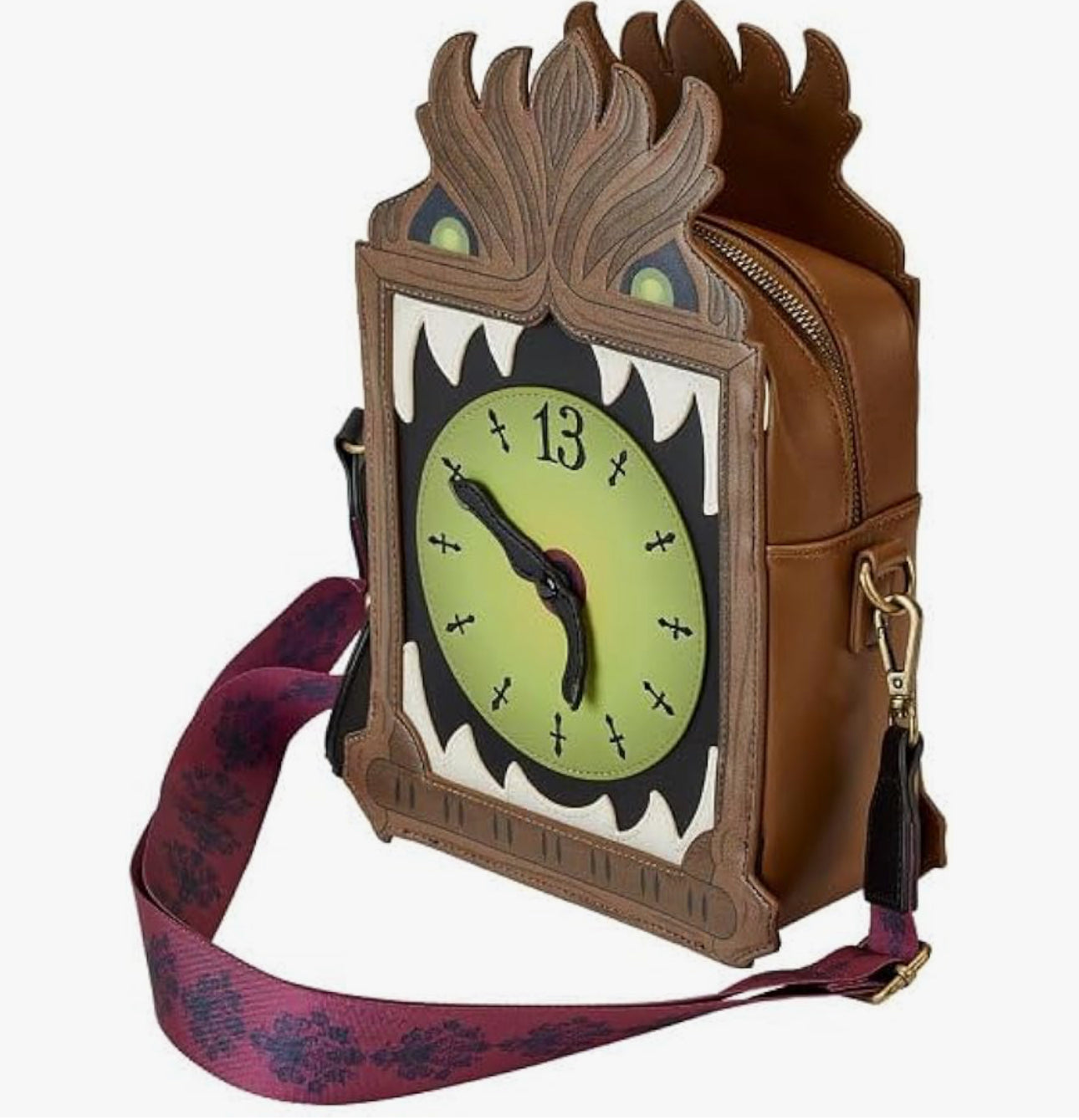 Disney Haunted Mansion Clock Loungefly Crossbody Bag Purse