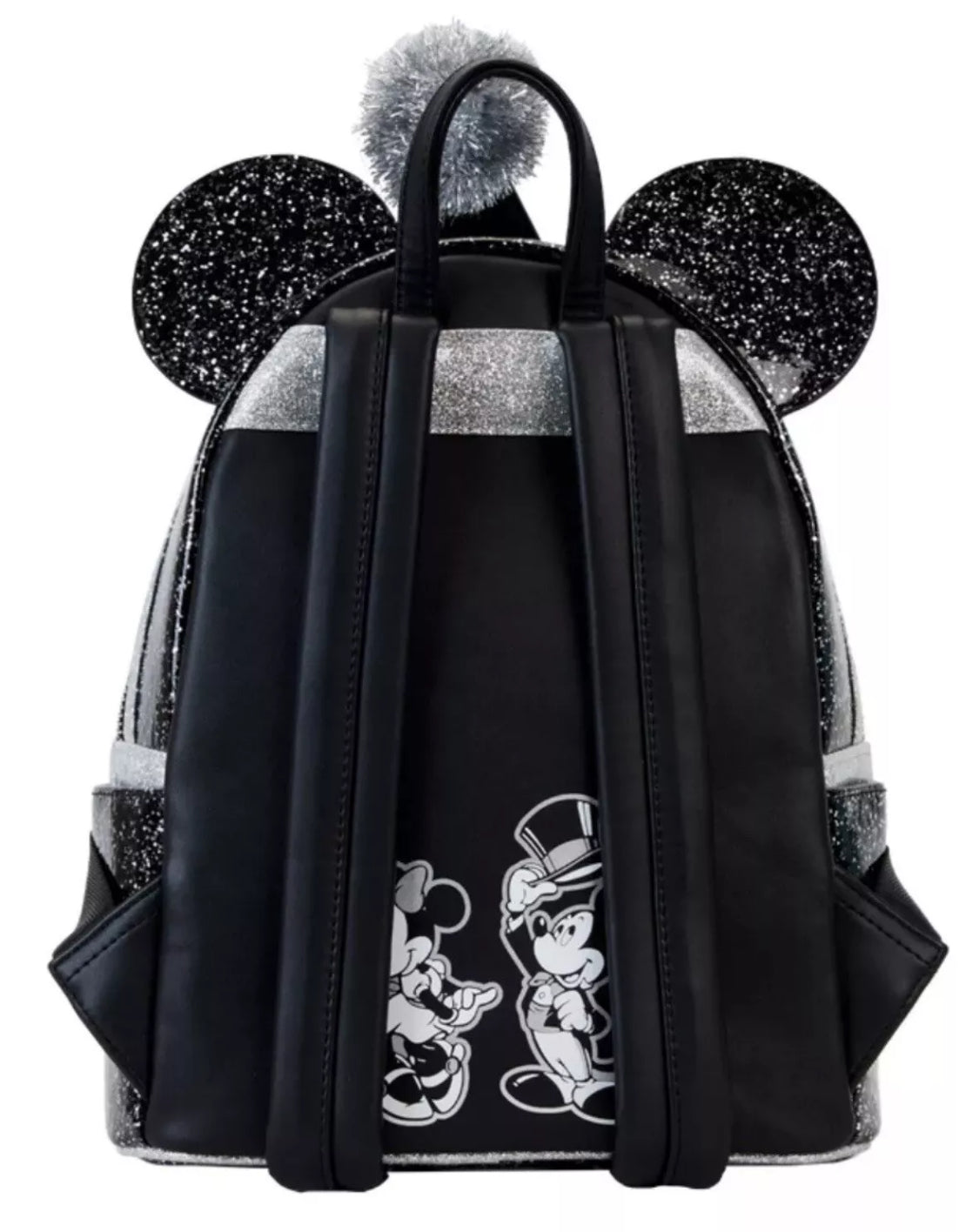 Disney Minnie New Year Glitter Loungefly Backpack W/Removable Party Hat