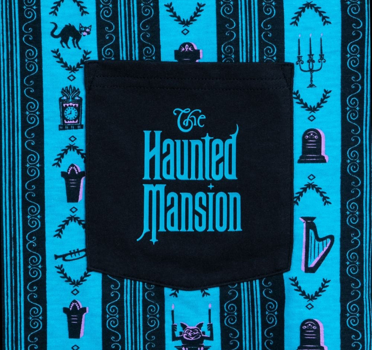 Disney Adult Shirt - Haunted Mansion Striped Pocket Tee