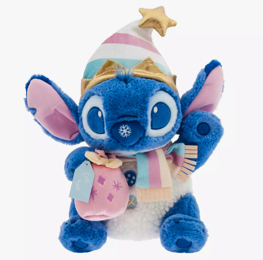 Disney Stitch Winter Plush with Gift Pouch – Lilo & Stitch – Medium 16''