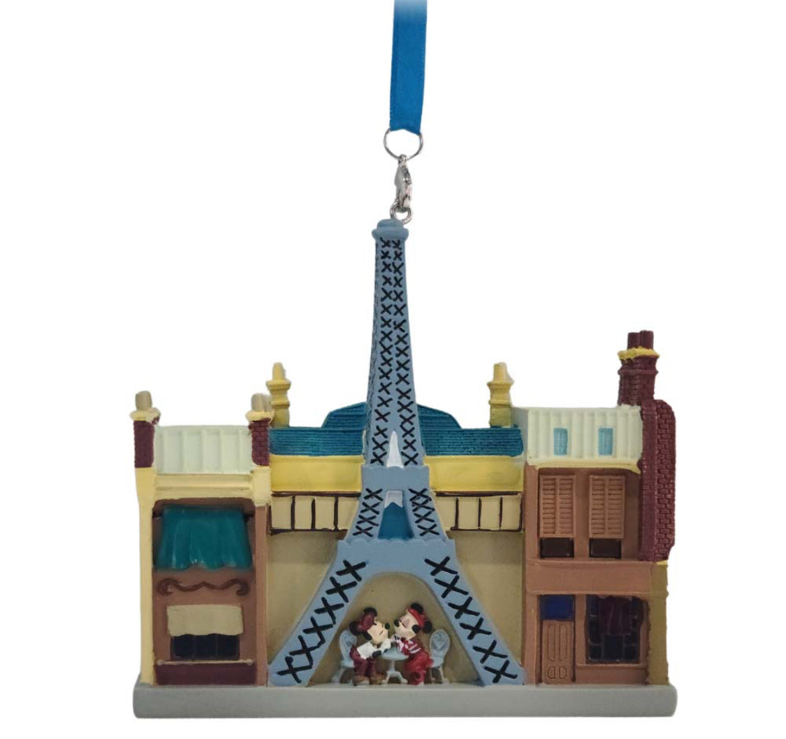 Disney Epcot France Pavilion Building Ornament Mickey & Minnie Eiffel Tower