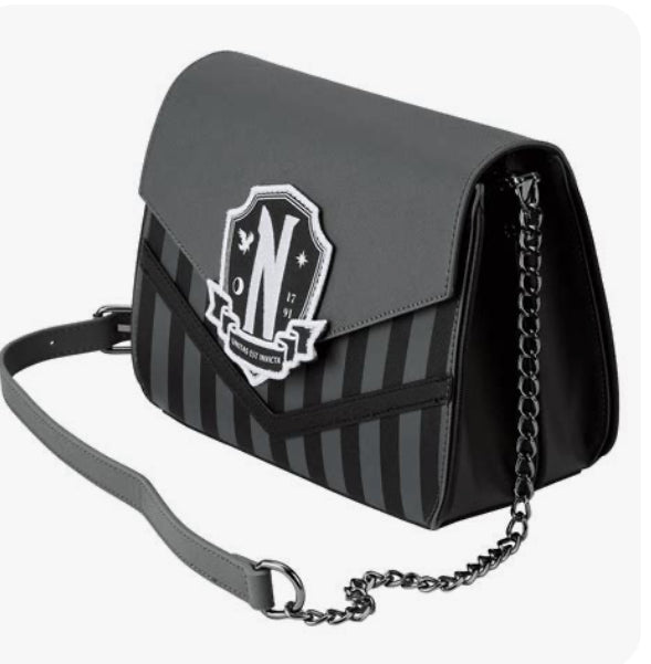 Loungefly MGM Wednesday Adams Uniform  Crossbody Purse Bag