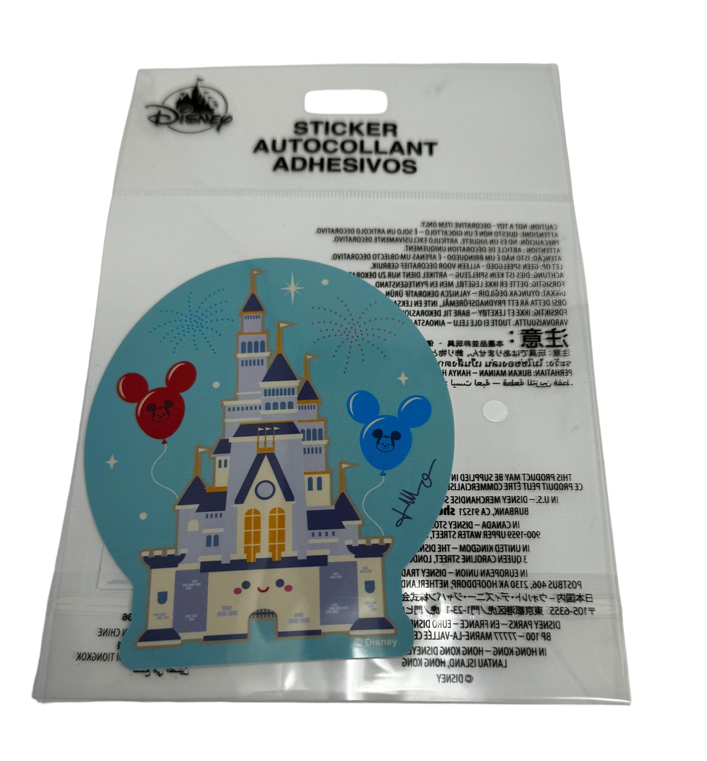 Disney Castle with Mickey Balloons Tech Sticker By Jerrod Maruyama