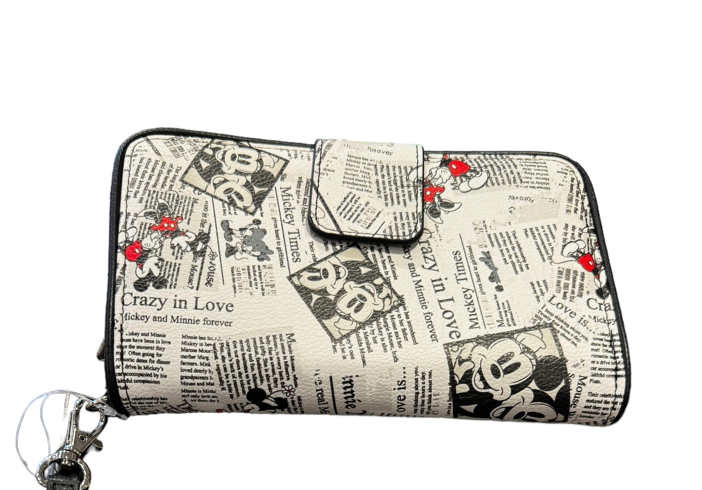 Disney Mickey Minnie Newspaper Comic Wallet Wristlet