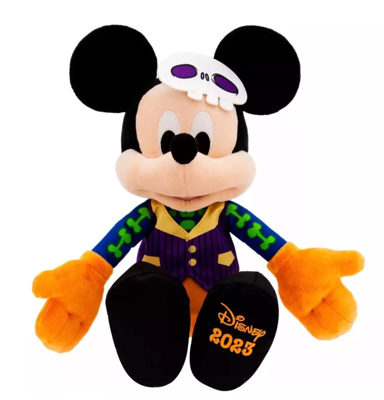 Disney Parks Mickey Mouse Glow-in-the-Dark Halloween 2023 Plush 15"