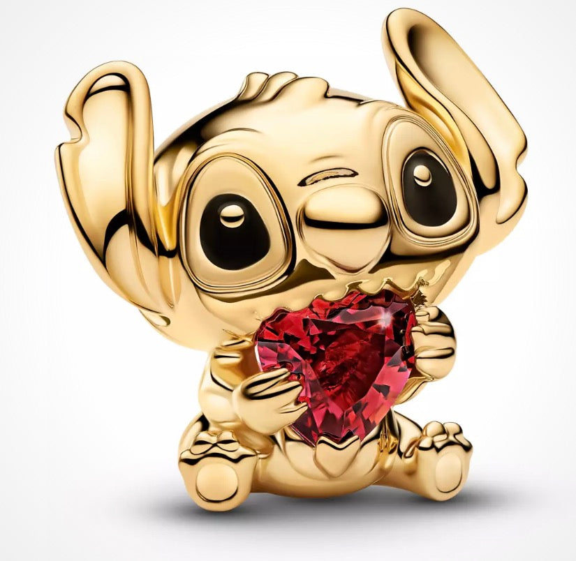 Disney Lilo & Stitch Heart Charm Pandora Gold