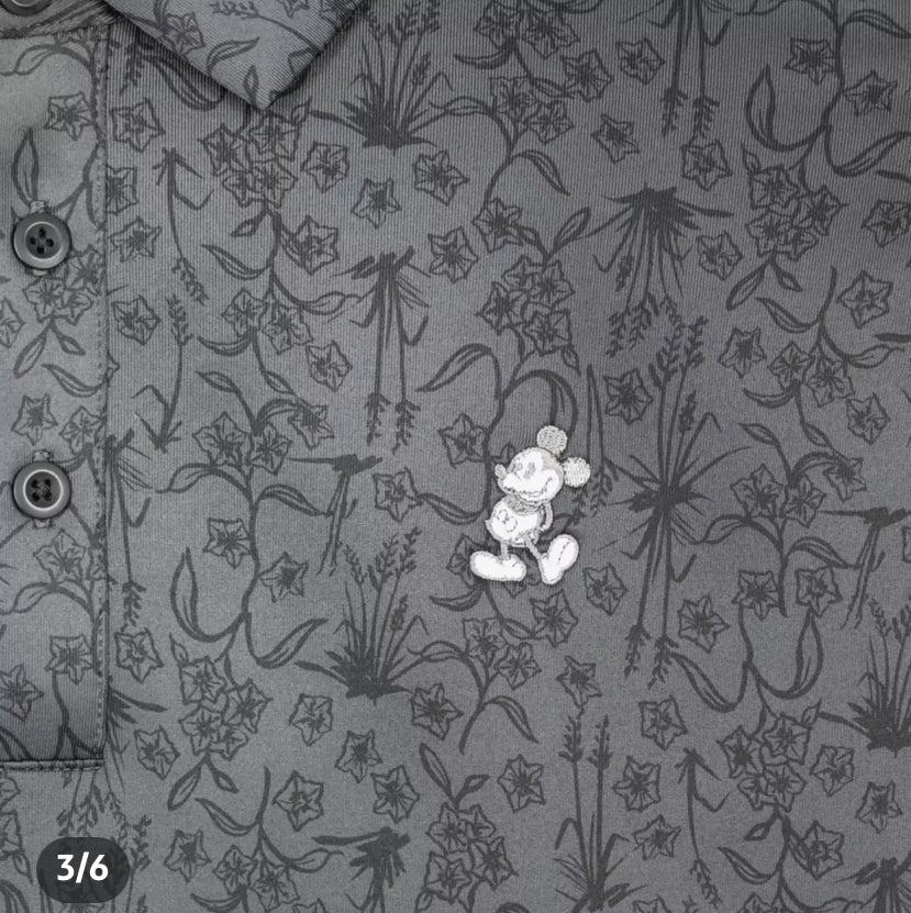 Disney Mickey Tour Nike Dri-Fit Polo Shirt for Men-Gray AOP Print