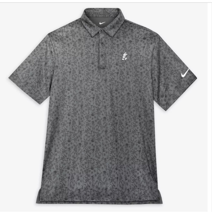 Disney Mickey Tour Nike Dri-Fit Polo Shirt for Men-Gray AOP Print