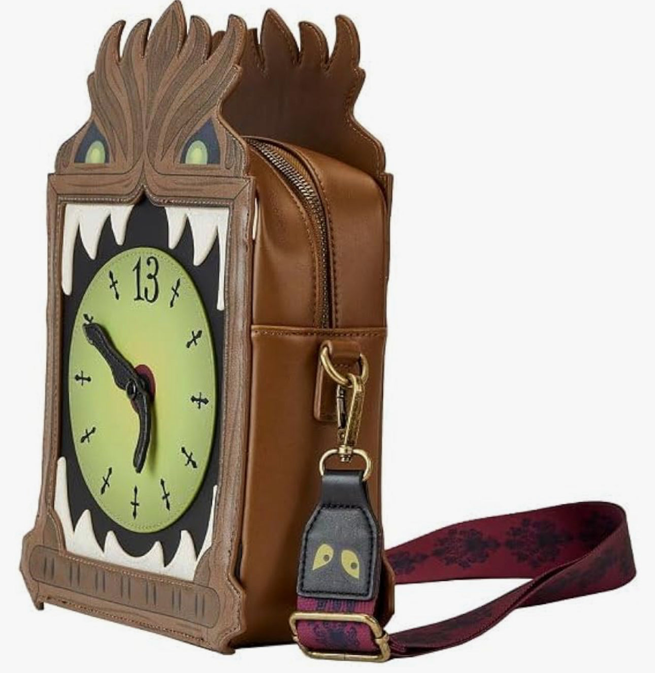 Disney Haunted Mansion Clock Loungefly Crossbody Bag Purse