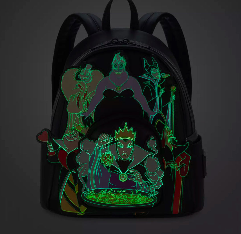 Disney Villains Glow-in-the-Dark Loungefly Mini Backpack