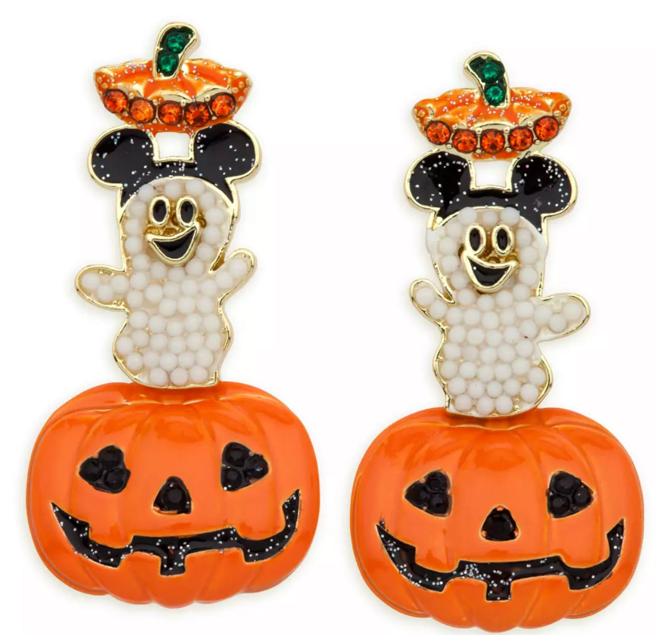 Disney Mickey Ghost Pumpkin Baublebar Earrings Halloween