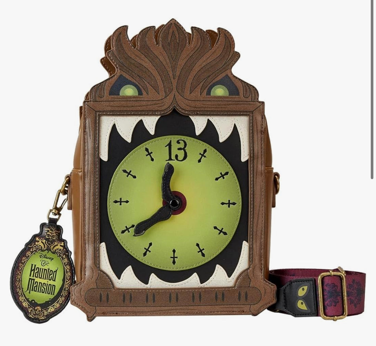 Disney Haunted Mansion Clock Loungefly Crossbody Bag Purse