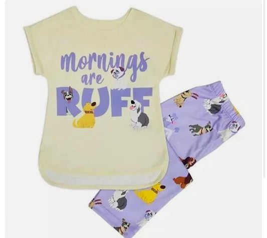 Disney Dogs Kids 5/6 Pajamas-Mornings are Ruff