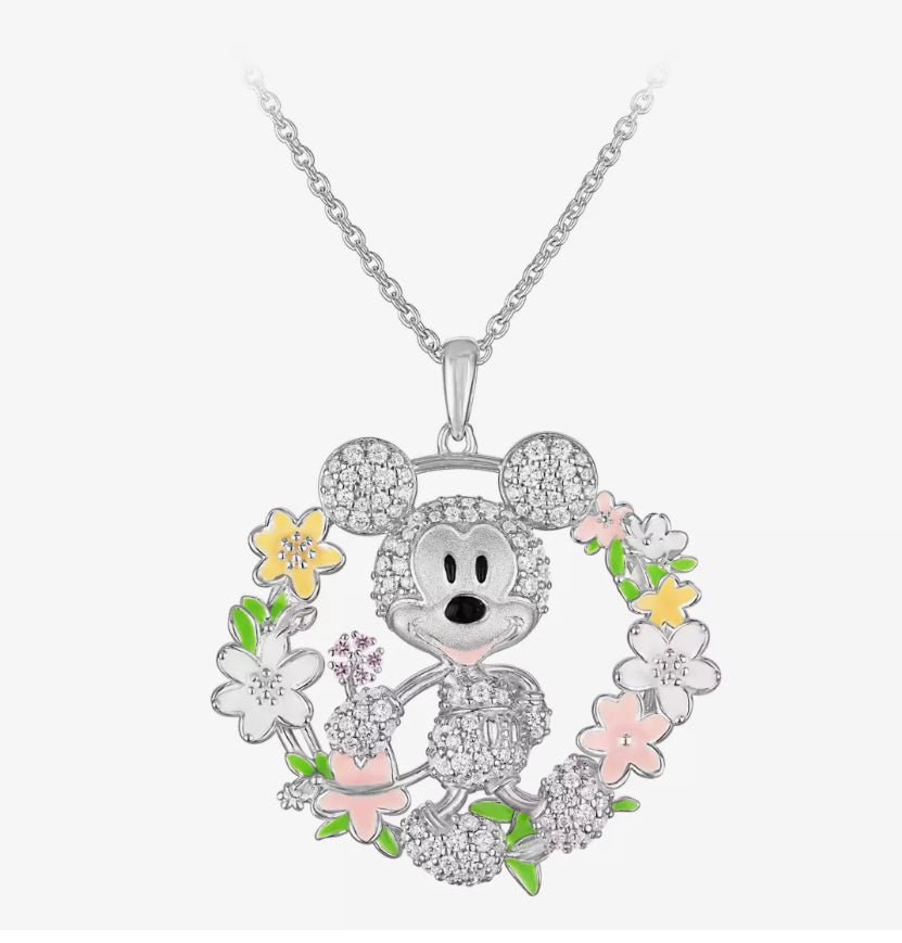 Disney Mickey & Flowers Necklace Rebecca Hook