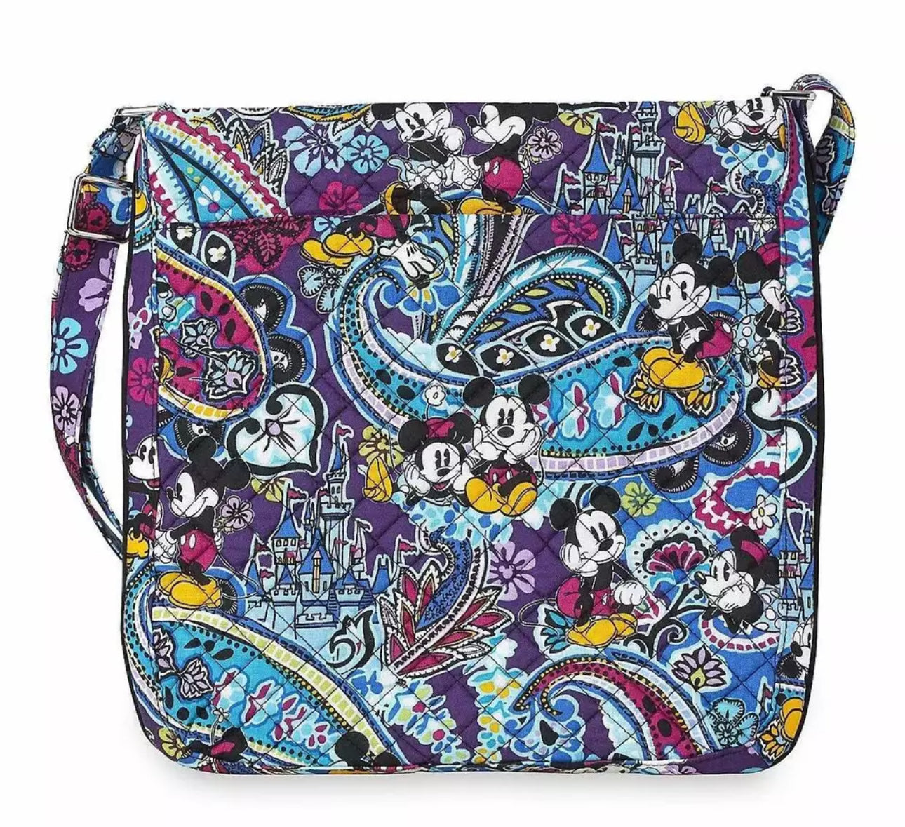 Vera Bradley Triple Zip Hipster Crossbody Purse Disney Mickey’s Paisley Celebration