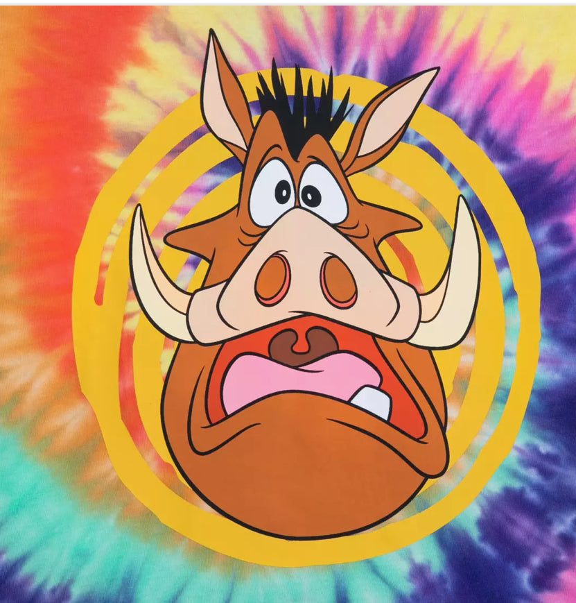 Disney Pumbaa Tie-Dye T-Shirt for Kids – The Lion King – Sensory Friendly XL