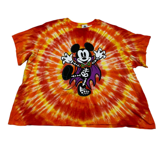 Disney World Skeleton Mickey Tie Dye Shirt Ladies Halloween