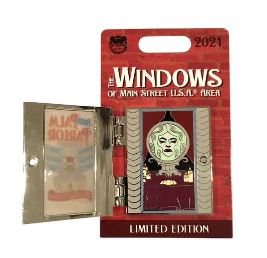 Disneyland Windows of Main Street Pin Haunted Mansion Madame Leota Palm Parlor