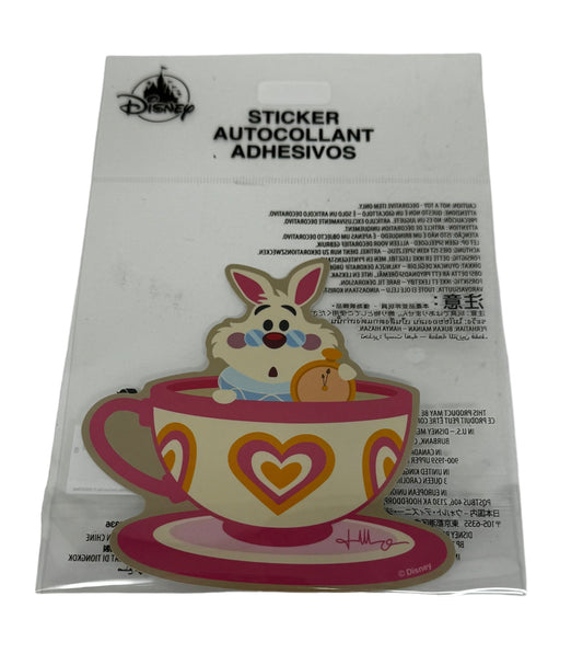 Disney Alice in Wonderland White Rabbit in Teacup Tech Sticker by Jerrod Maruyam