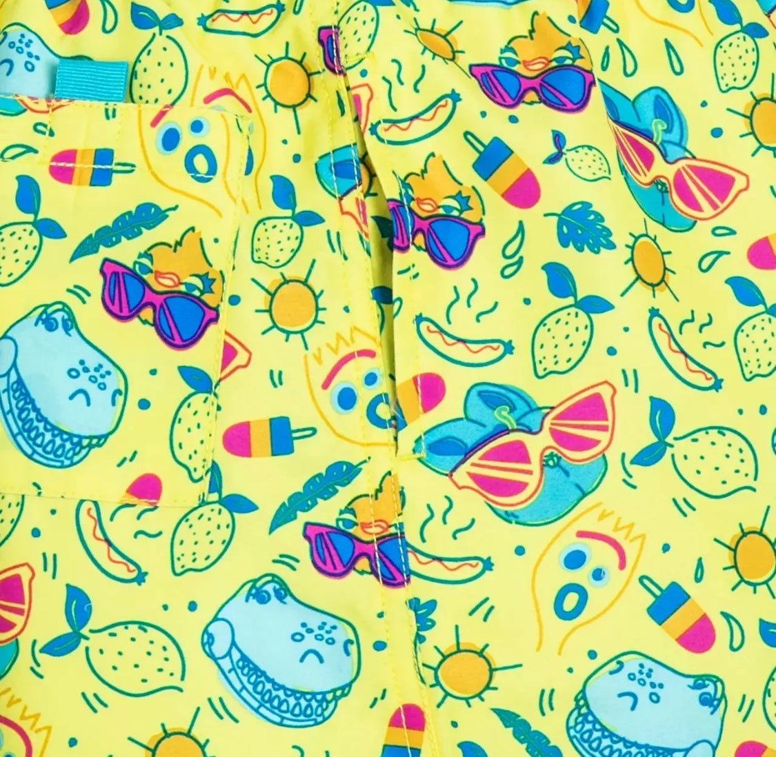 Disney Store Toy Story Summer Swim Trunks Shorts for Men- Yellow-Rex Forky Bunny & Ducky Swimwear