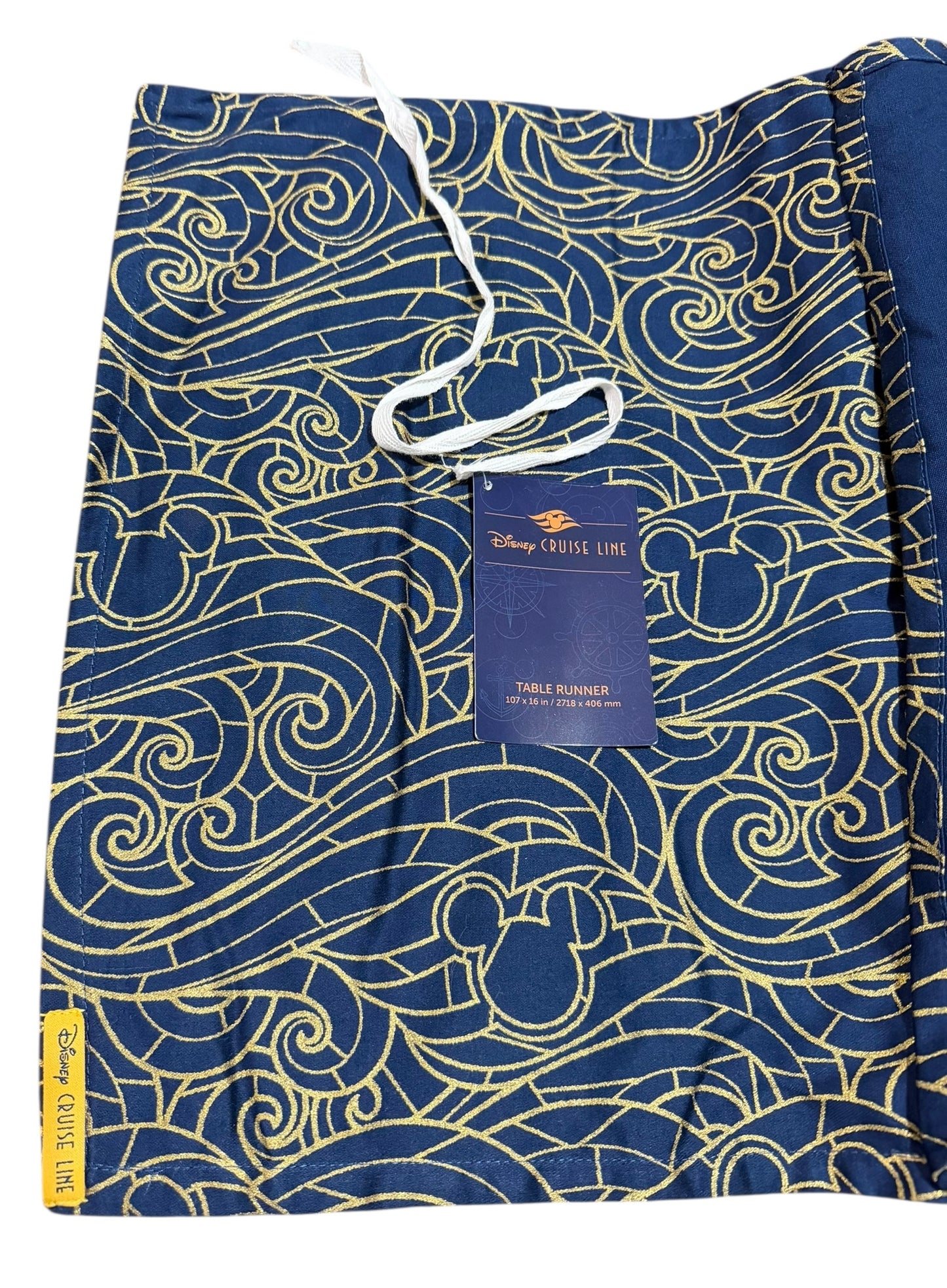 Disney Cruise Line Navy Gold Table Runner 107x16in.