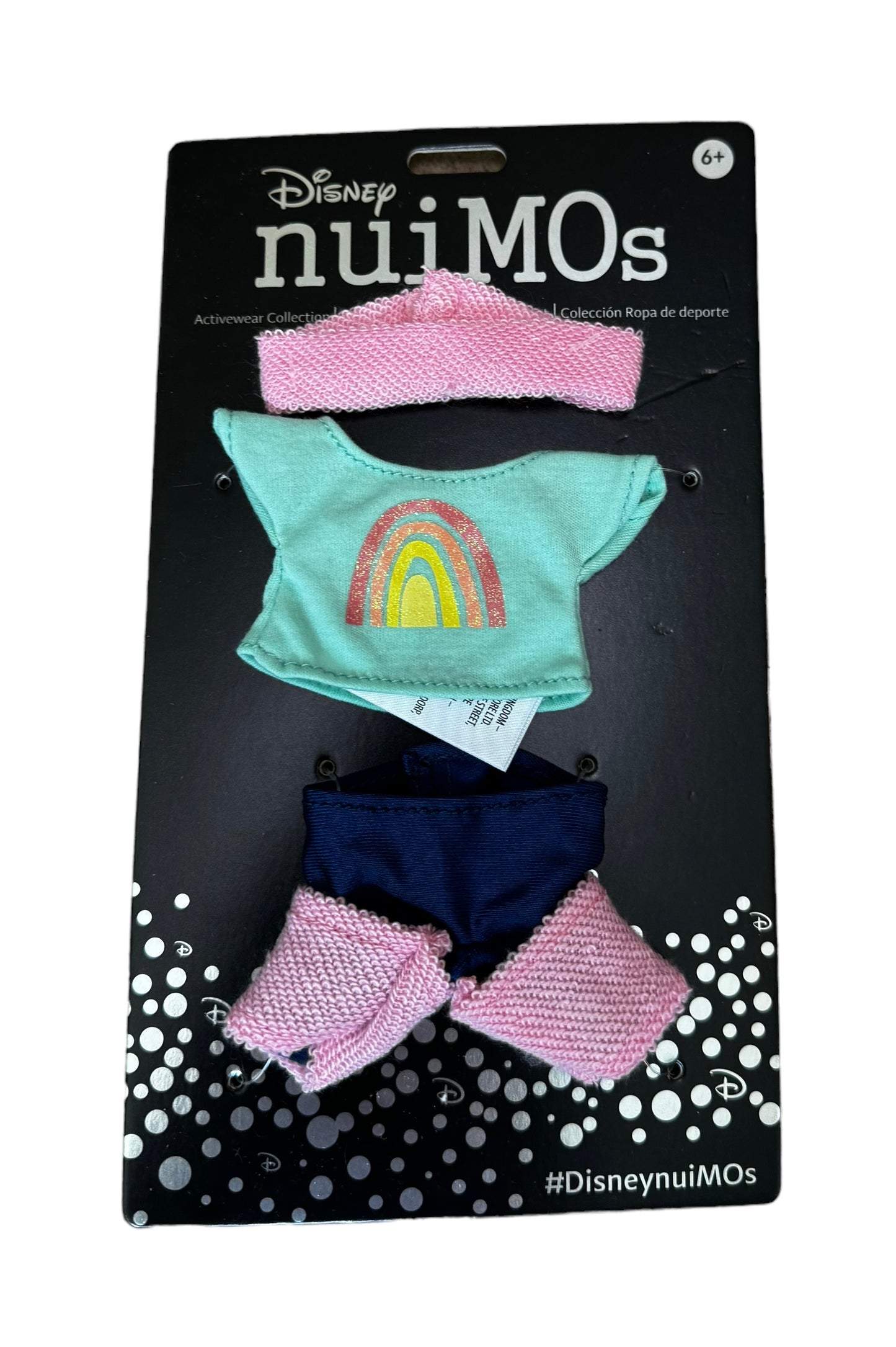 Disney NuiMOS Outfit-Rainbow Workout Pink Headband and Leg Warmers