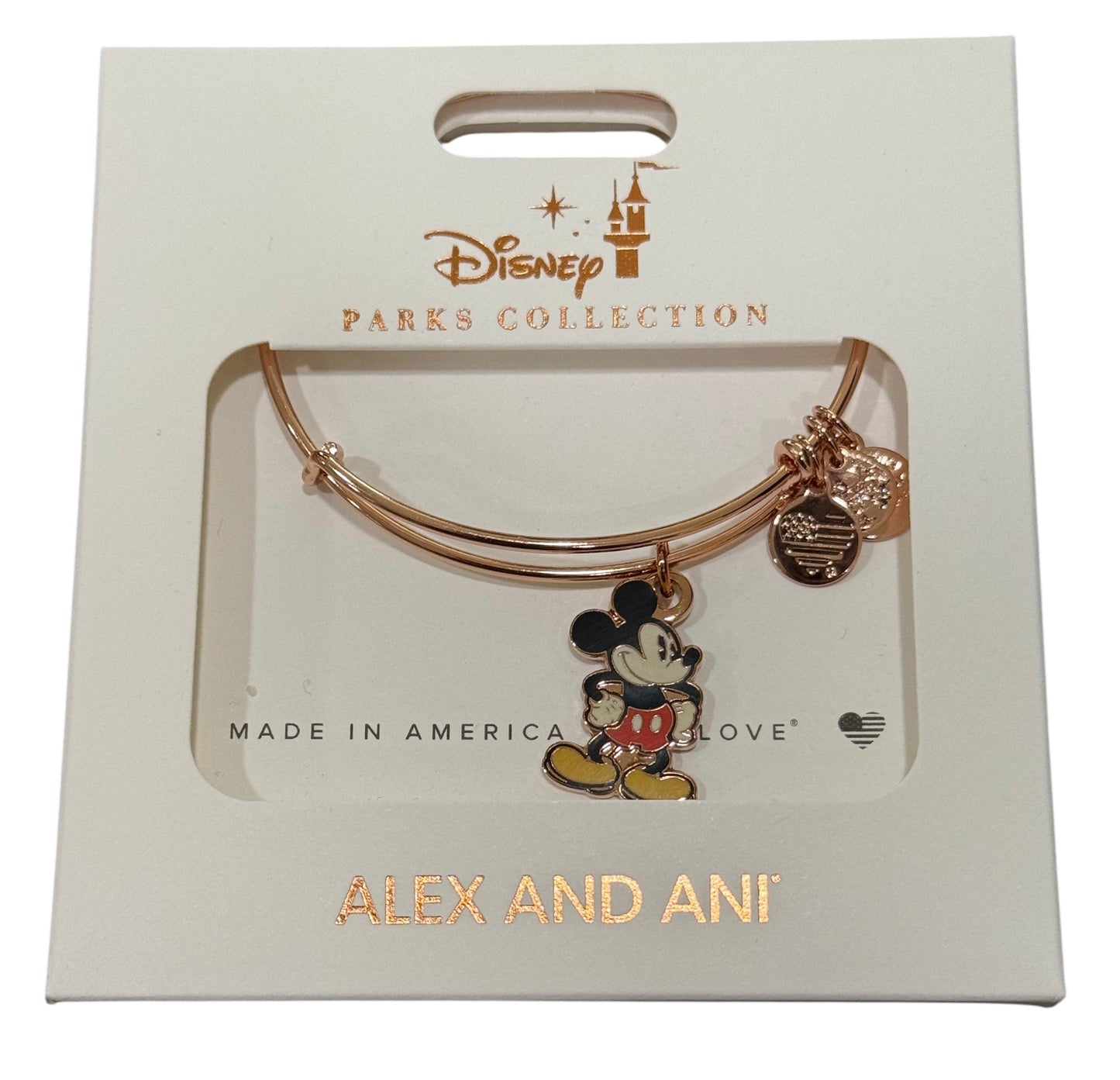Disney Mickey Alex & Ani Bangle Bracelet Rose Gold