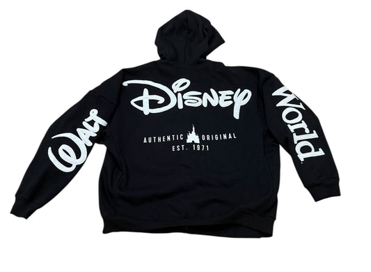 Walt Disney World Castle Zip Hoodie-Black Script