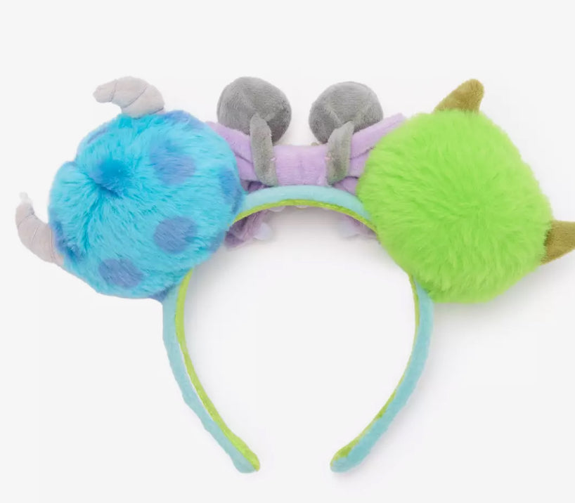 Disney Pixar Monsters, Inc. Plush Ears Headband-Mike, Boo, Sulley