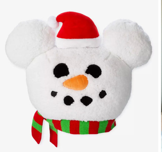 Disney Mickey Snowman Holiday Plush Pillow