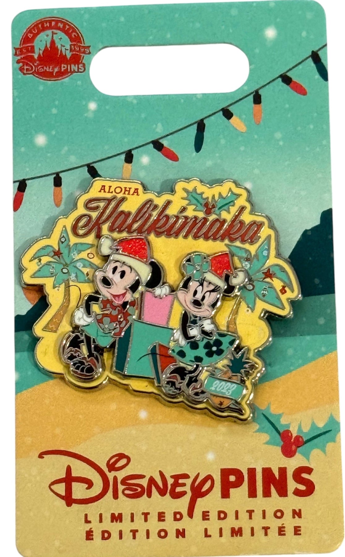 Disney Pins Aloha Kalikimaka Minnie Mickey