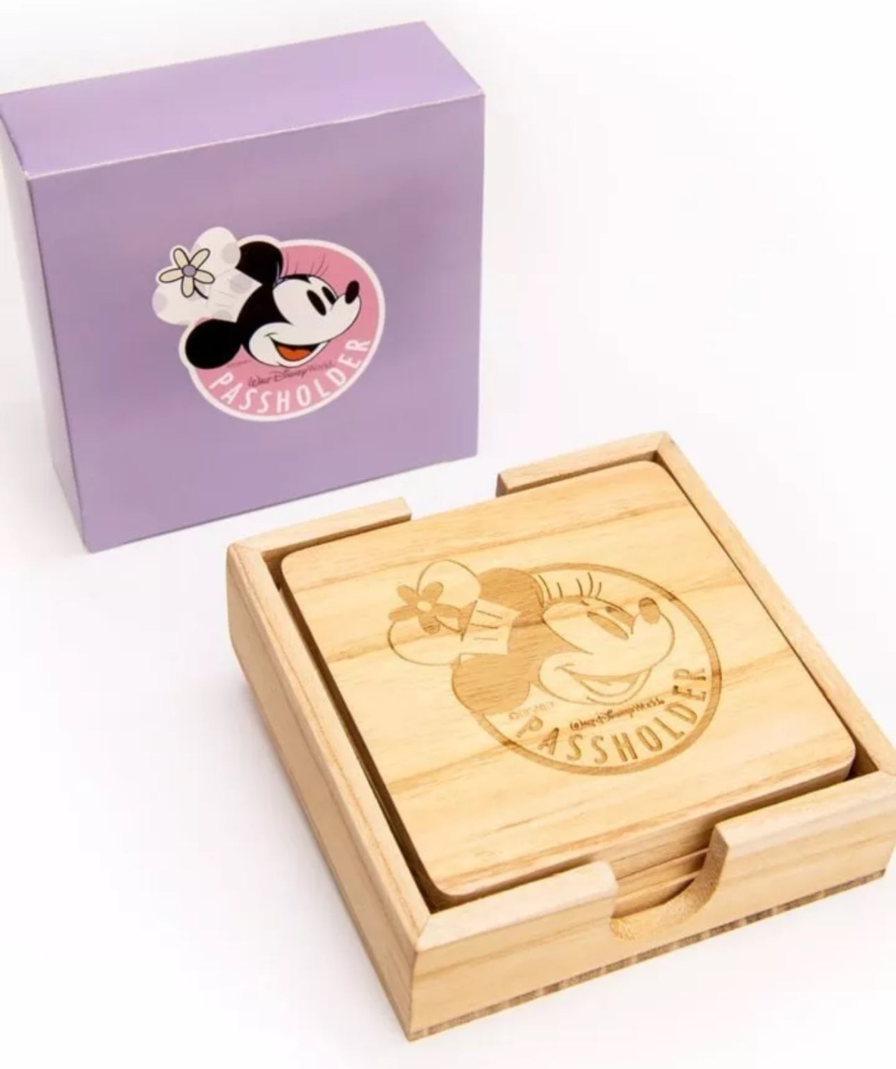 Disney Epcot Food and Wine Festival 2019 Annual Passholder Minnie Mouse Coaster Set