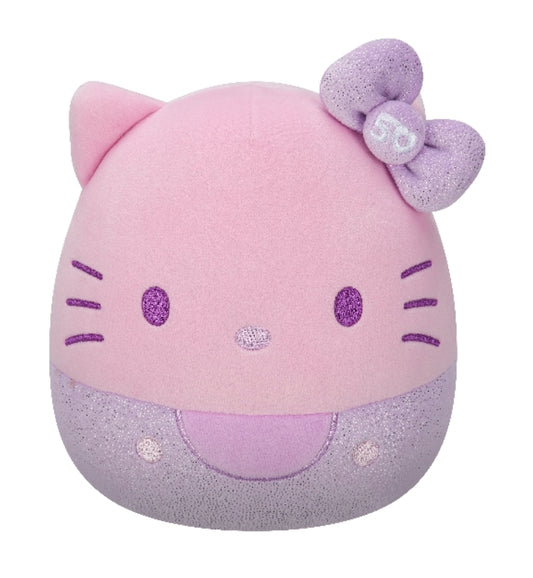 Squishmallow 8” Plush Hello Kitty Monochrome Purple 50th Anniversary Ultra Soft Toy