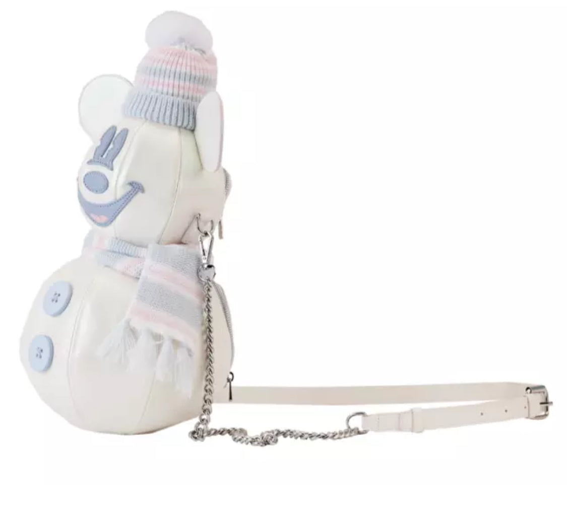 Disney Mickey Snowman Loungefly Figural Crossbody Bag Purse