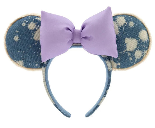 Disney Parks Bleach Denim Jean Minnie Ears Headband 2022