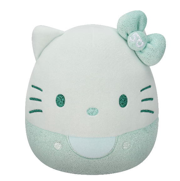Squishmallow 8” Plush Hello Kitty Monochrome Teal 50th Anniversary Teal Ultra Soft Toy