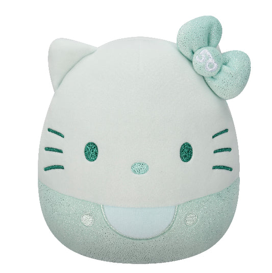Squishmallow 8” Plush Hello Kitty Monochrome Teal 50th Anniversary Teal Ultra Soft Toy