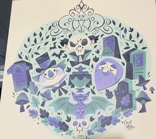 Disney Haunted Mansion A Ghost Will Follow You Home Caley Hicks Wrapped Canvas 18/95